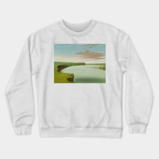 Distant View of the Mandan Village by George Catlin Crewneck Sweatshirt